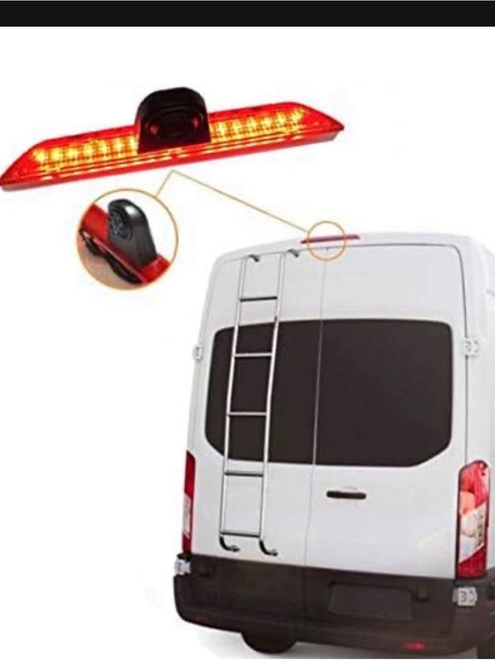 FORD TRANSIT THIRD BRAKE LIGHT BACKUP CAMERA (2015-2018) with 7" TFT-LCD Monitor